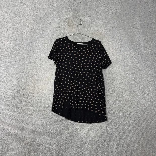 자라 도트 패턴 블랙 반팔티 M