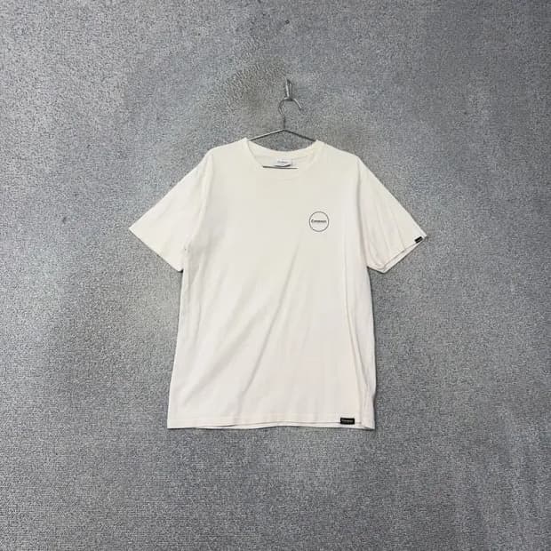 커버낫 화이트 로고 프린팅 루즈핏 반팔 티 L