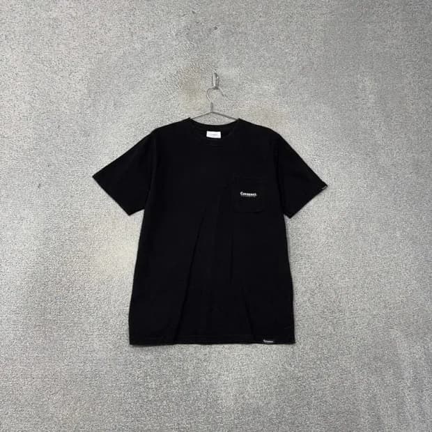 커버낫 블랙 프린팅 로고 반팔 티 M