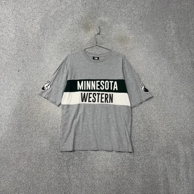 NBA 미네소타 프린팅 그레이 반팔티 M