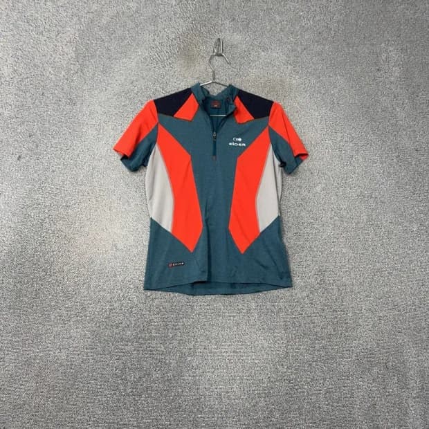 아이더 멀티컬러 로고 등산 기능성 반집업 반팔티 M