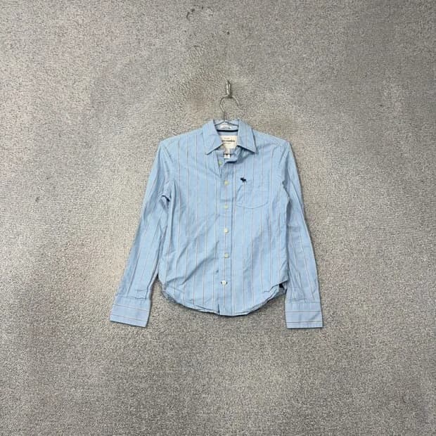 아베크롬비 여성 스트라이프 라이트 블루 셔츠 M