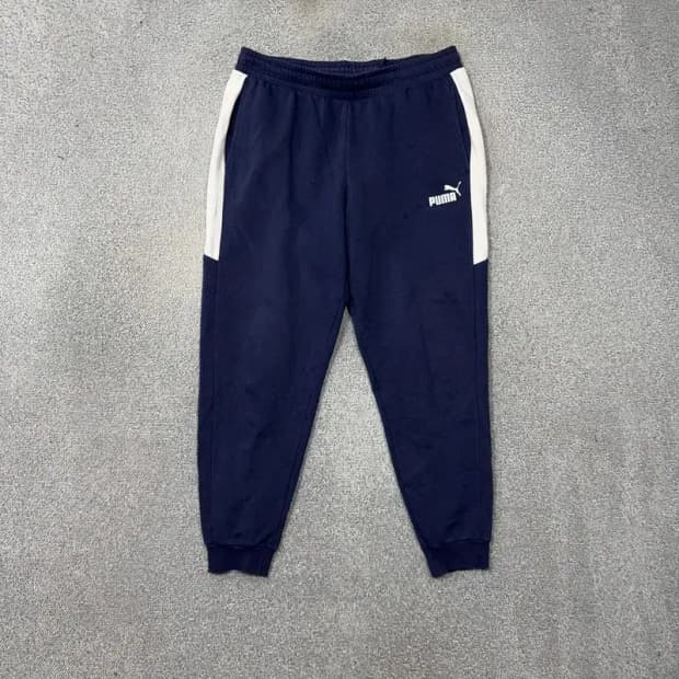 푸마 네이비 로고 남성 조거팬츠 XL