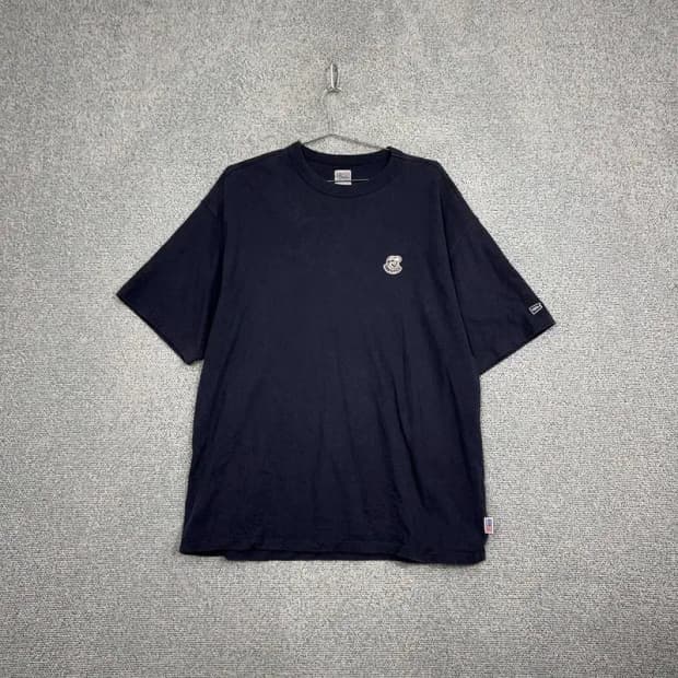 이벳필드 네이비 로고 오버핏 반팔 티 XL