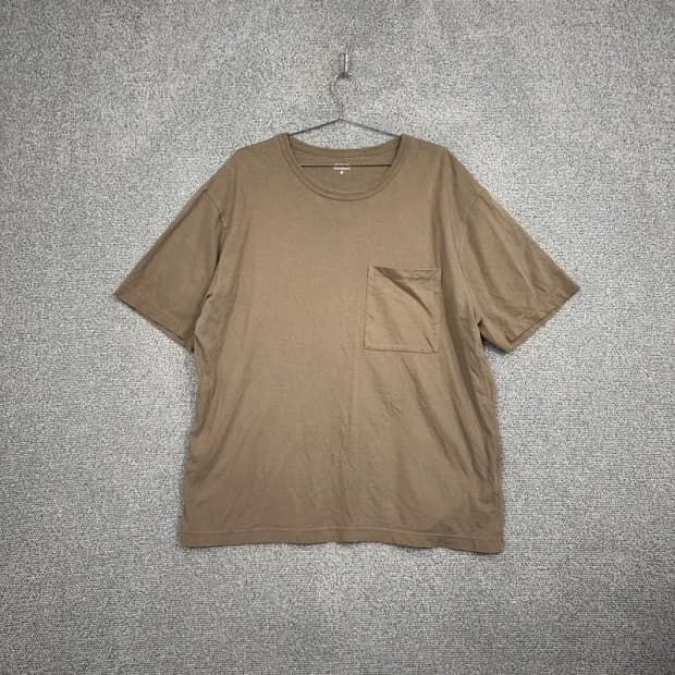 무신사스탠다드 베이지 포켓 박스핏 반팔 티 2XL