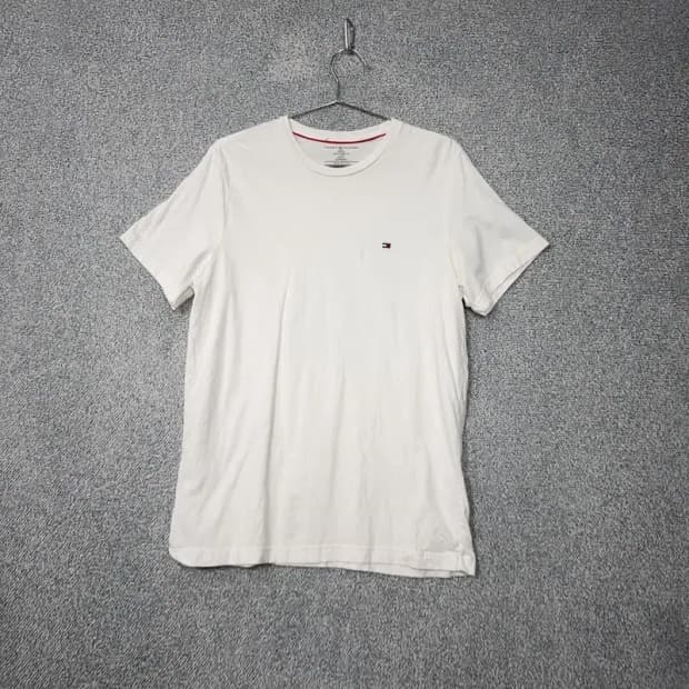 타미힐피거 화이트 캐주얼 로고 반팔 티 S