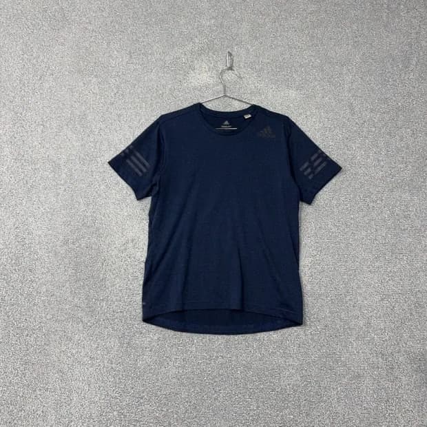 아디다스 네이비 로고 기능성 반팔 티 L