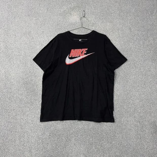 나이키 프린팅 블랙 반팔 티 XL