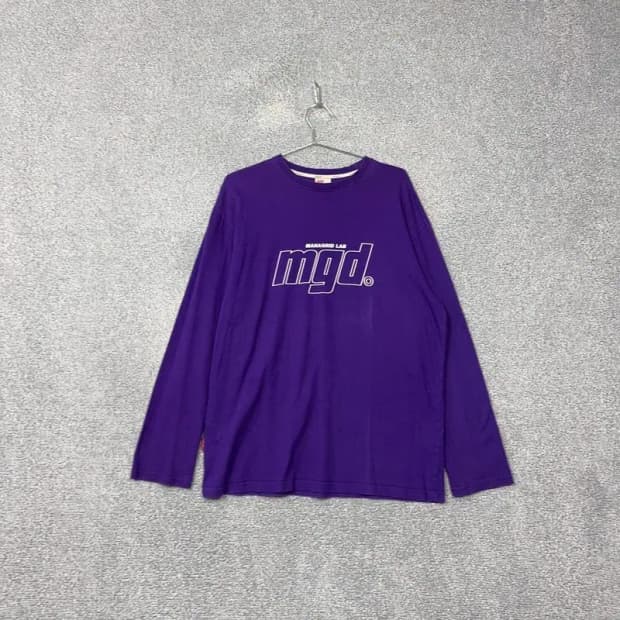 마하그리드 프린팅 퍼플 긴팔 티 L