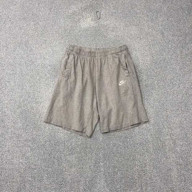 나이키 라이트 그레이 로고 코튼 반바지 L