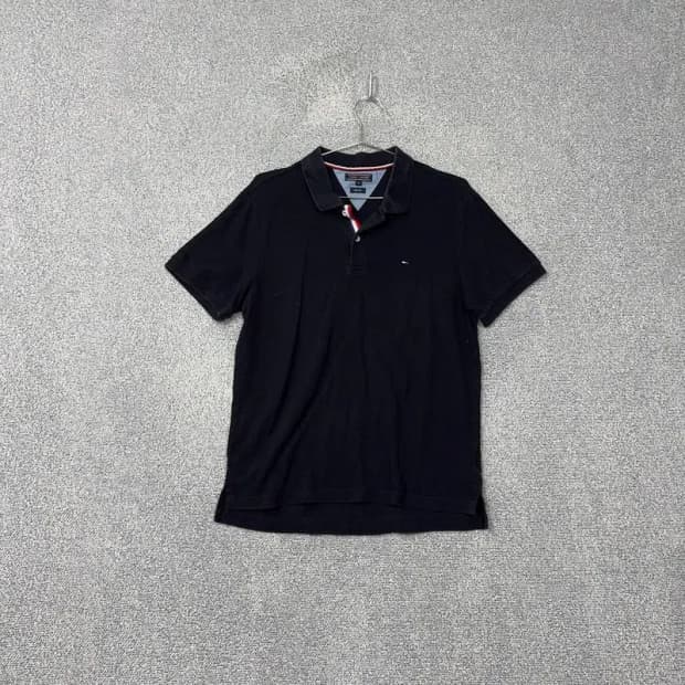 타미힐피거 네이비 로고 반팔 카라티 L