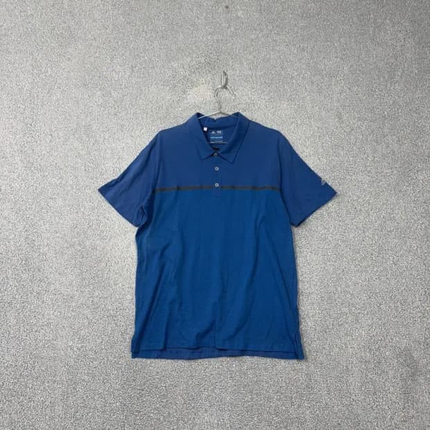 아디다스 블루 로고 기능성 반팔 카라티 2XL