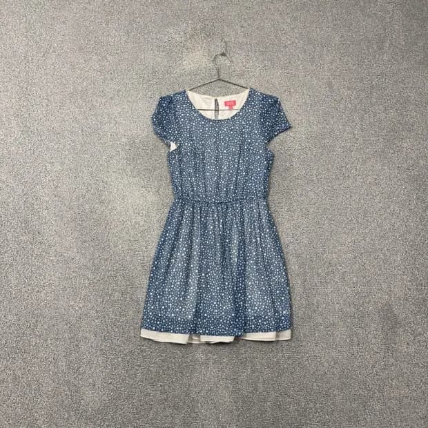 플라스틱아일랜드 플라워 네이비 반팔 원피스 M