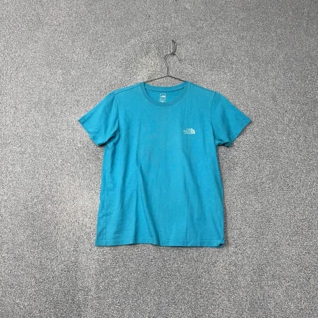 노스페이스 블루 로고 코튼 반팔 티 S/90