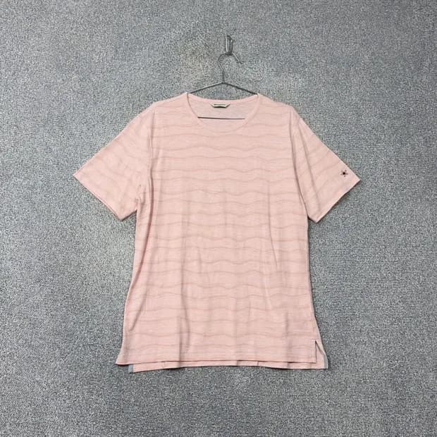 빈폴 스트라이프 라이트 핑크 반팔 티 105