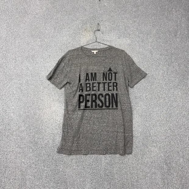 플라스틱아일랜드 프린팅 그레이 반팔 티 M