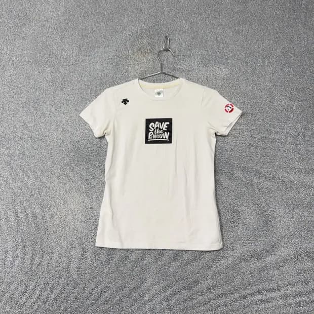 데상트 로고 프린팅 캐주얼 반팔티 S