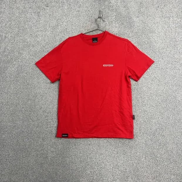 그루브라임 로고 레드 반팔 티 S