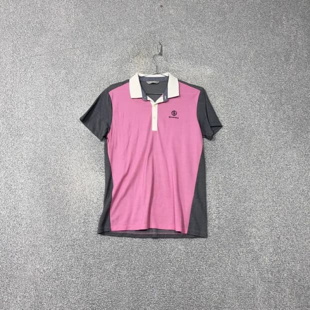 빈폴 핑크 로고 기능성 남성 반팔 카라티 100