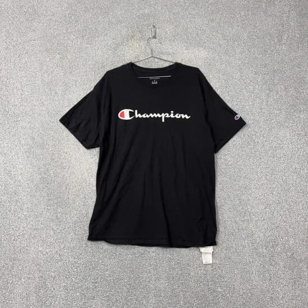 챔피온 프린팅 블랙 반팔 티 XL