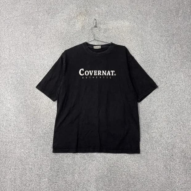 커버낫 프린팅 블랙 반팔 티 XXL