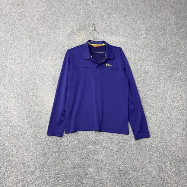 네파 퍼플 로고 기능성 긴팔 카라티 100