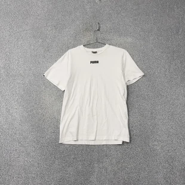 푸마 프린팅 화이트 반팔 티 L