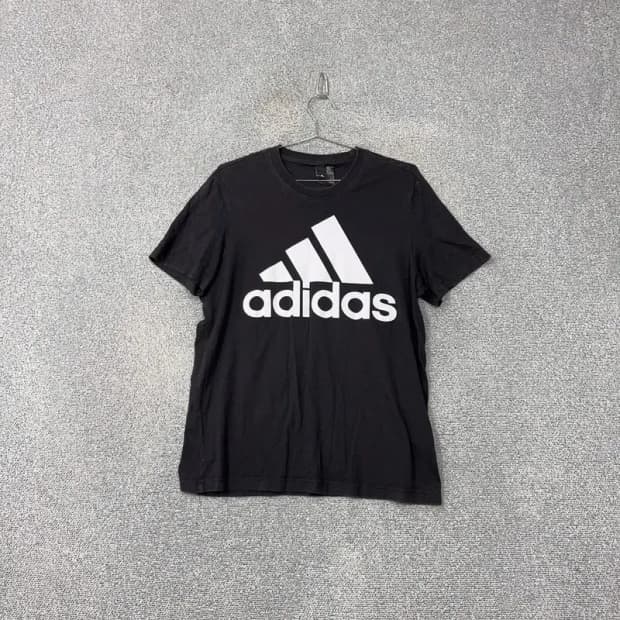 아디다스 프린팅 블랙 반팔 티 XL