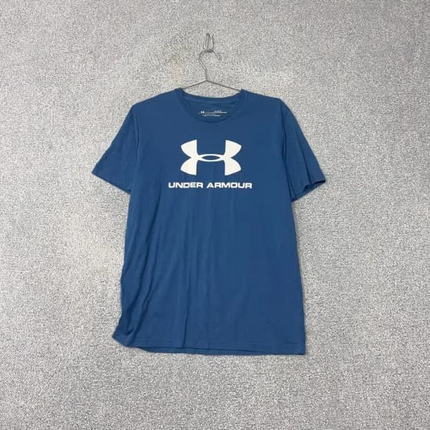 언더아머 프린팅 네이비 반팔 티 LG/G/G