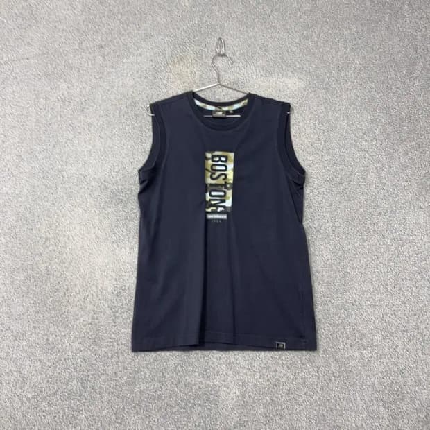 뉴발란스 프린팅 네이비 민소매 나시 M