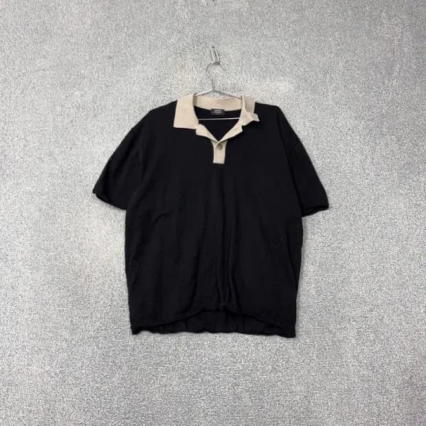무신사스탠다드 블랙 코튼 캐주얼 반팔 카라티 XL