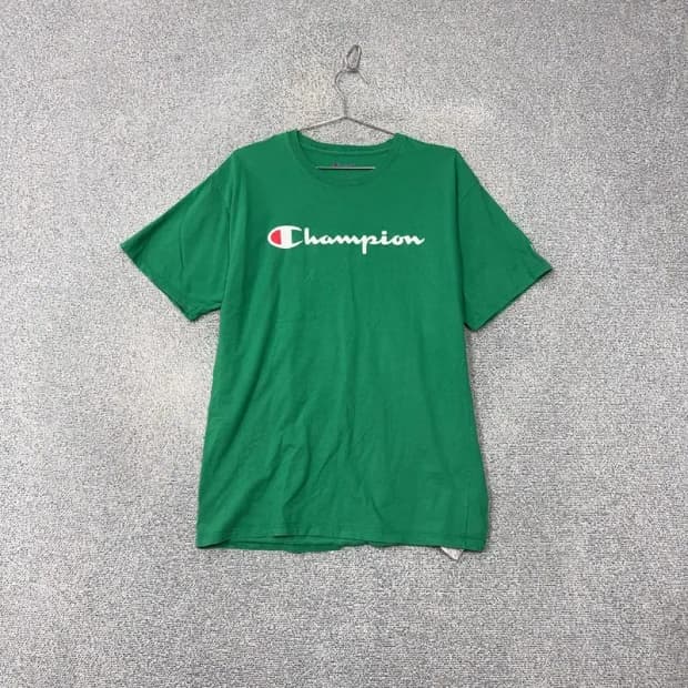 챔피온 프린팅 그린 빈티지 반팔 티 L