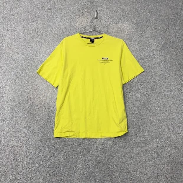 다이나핏 옐로우 로고 프린팅 반팔 티 S