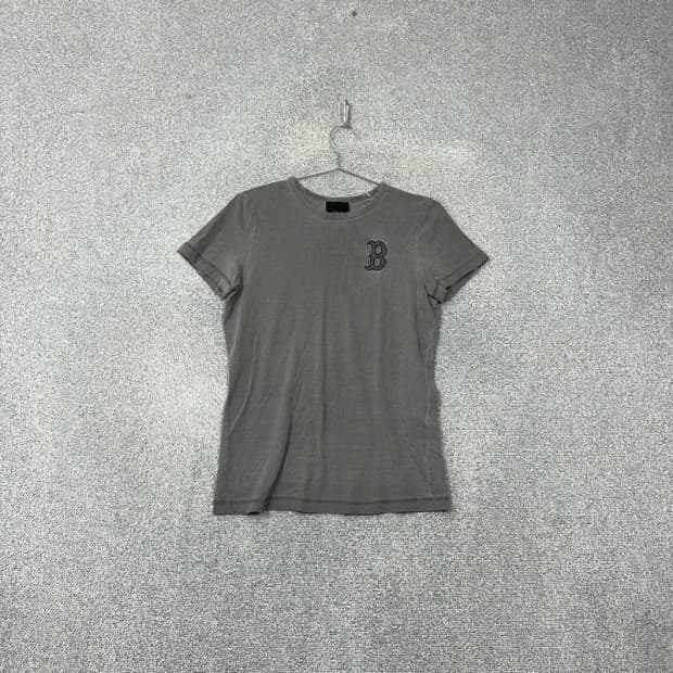 MLB 보스턴 레드삭스 로고 그레이 피그먼트 반팔티 85