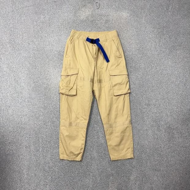 아디다스 베이지 벨티드 카고 조거팬츠 L