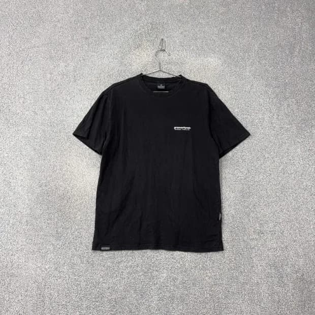 그루브라임 백 프린팅 로고 블랙 반팔 티 M