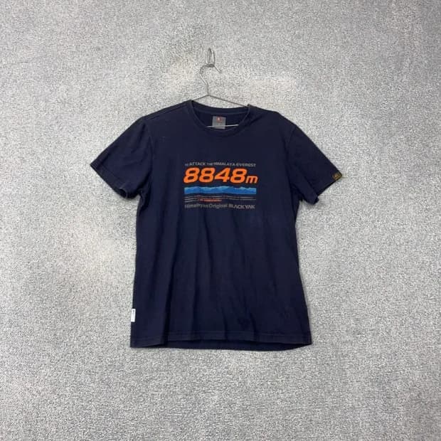 블랙야크 프린팅 네이비 반팔 티 100