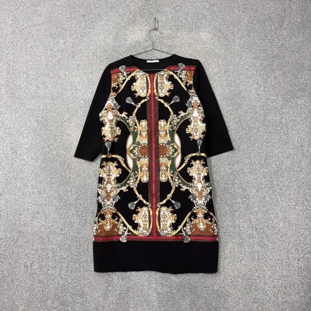 자라 빈티지 패턴 클래식 원피스 L