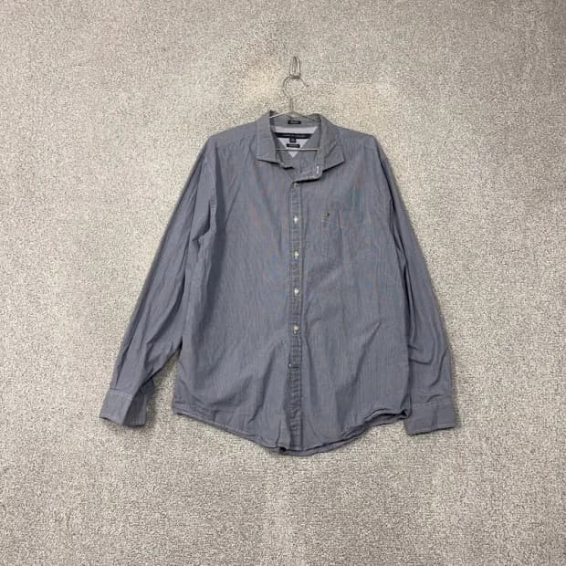 타미힐피거 스트라이프 블루 로고 캐주얼 셔츠 XL TG/XG