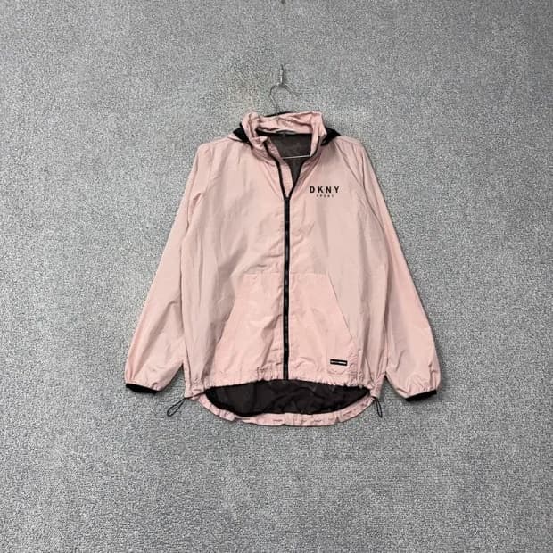 DKNY 라이트 핑크 오버핏 바람막이 윈드자켓 S