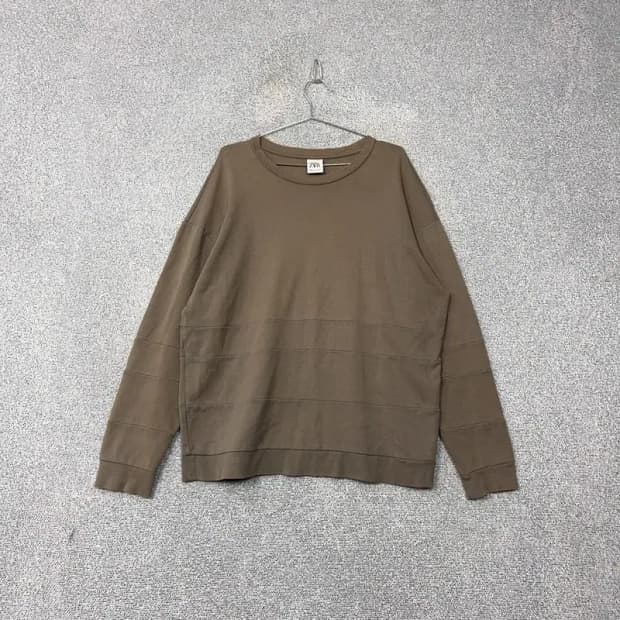 자라 남성 캐주얼 브라운 맨투맨 XL