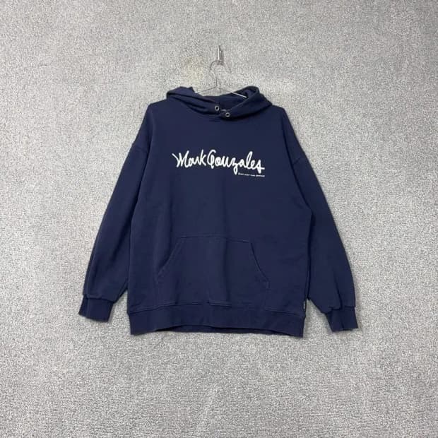 마크곤잘레스 프린팅 네이비 후드티 L