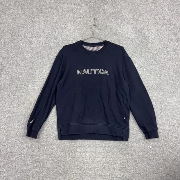 노티카 스펠 로고 프린팅 네이비 맨투맨 M