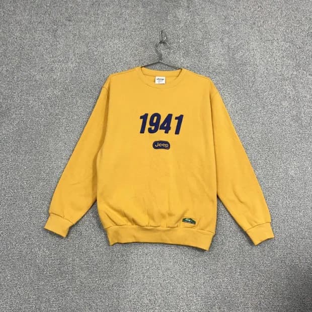 지프 로고 프린팅 옐로우 맨투맨 S