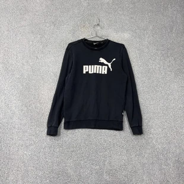 푸마 로고 프린팅 블랙 맨투맨 M