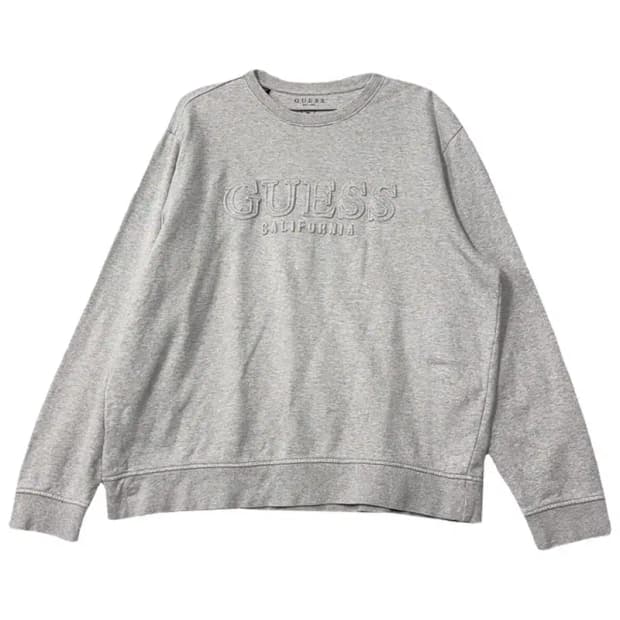 게스 프린팅 라이트 그레이 맨투맨 XXL