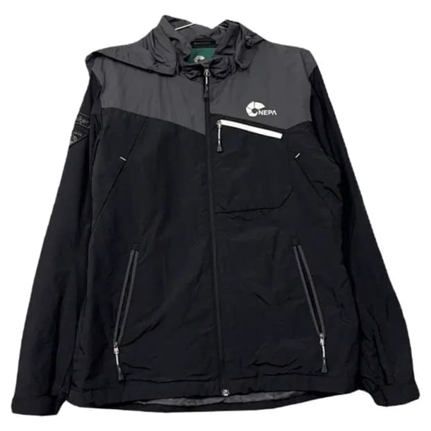 네파 블랙 그레이 로고 등산 기능성 바람막이 100