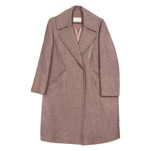 시슬리 라이트 핑크 아크릴 원버튼 롱 코트 76-90-155