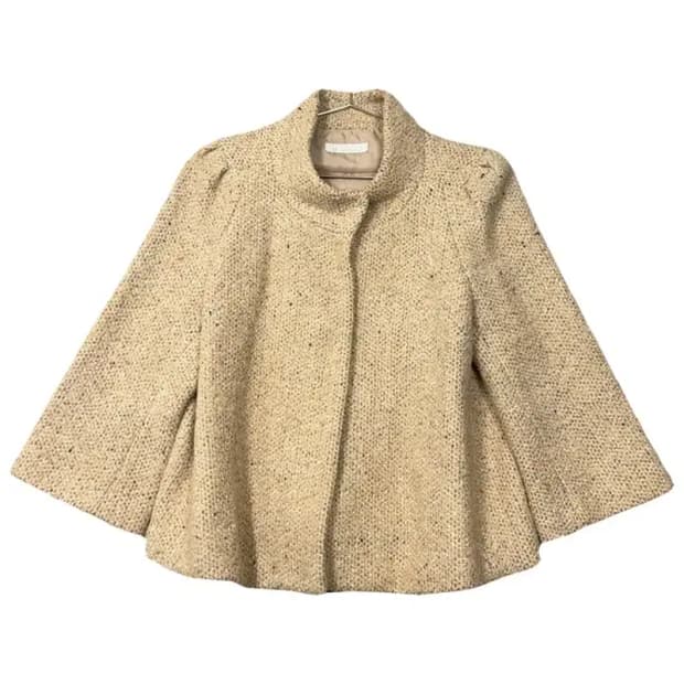 잇 미샤 베이지 배색 클래식 울 자켓 88-94-165