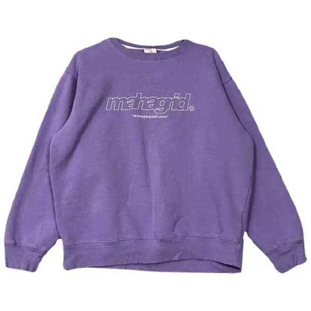 마하그리드 프린팅 연퍼플 맨투맨 L